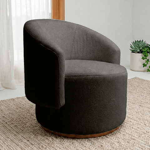 Poltrona Decorativa Orgânica Espanha Sala e Recepção Bouclê:marrom