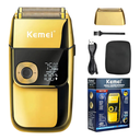 Ver imagem 3 de Barbeador Máquina Corpo de Metal Dourado Shaver Acabamento a Prova D'água Kemei Km 2028