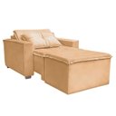 Ver imagem 1 de Poltrona Cama com Puff para Sala Confortavél Moderna Suede