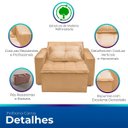Ver imagem 3 de Poltrona Cama com Puff para Sala Confortavél Moderna Suede