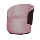 Ver imagem 2 de Poltrona Organica Beatriz Suede Rosa C/ Composê Corano Marrom - Lm Decor