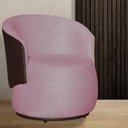 Ver imagem 1 de Poltrona Organica Beatriz Suede Rosa C/ Composê Corano Marrom - Lm Decor