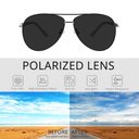 Ver imagem 2 de Óculos de Sol Masculino Polarizados Design Piloto Uv 400 Kdeam Preto