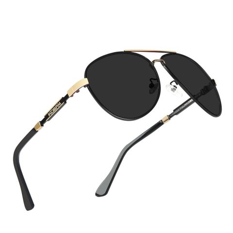 Óculos de Sol Masculino Polarizados Design Piloto Uv 400 Kdeam Preto