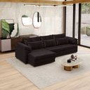 Ver imagem 1 de Sofá Retrátil Manual Sala de Estar Nolan Bipartido 297cm Conforto Premium em Couro Wine Vinho G58 -
