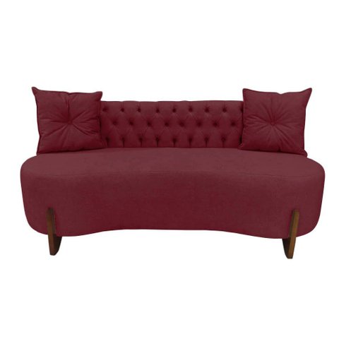 Sofá 3 Lugares Orgânico Curvo Tókio 180cm Suede Marsala