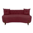 Ver imagem 1 de Sofá 3 Lugares Orgânico Curvo Tókio 180cm Suede Marsala