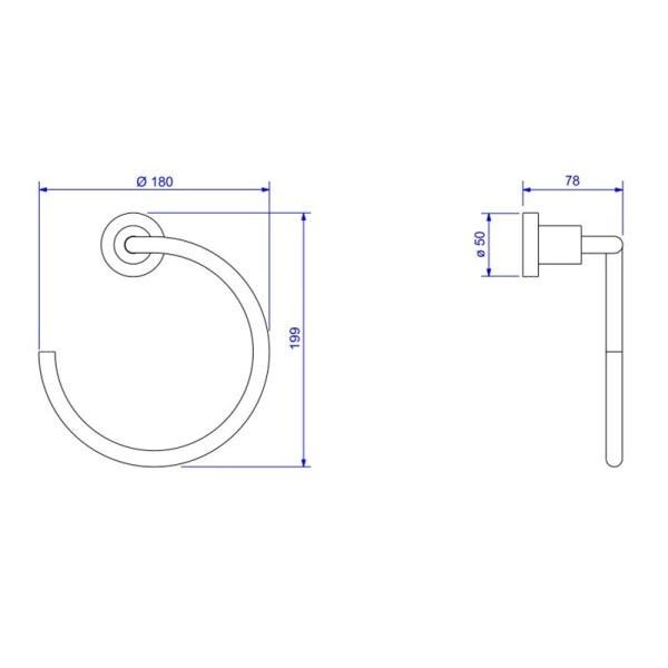 Porta Toalha Argola Slim Cromado Deca 2050.c.slm - Cromado - 2