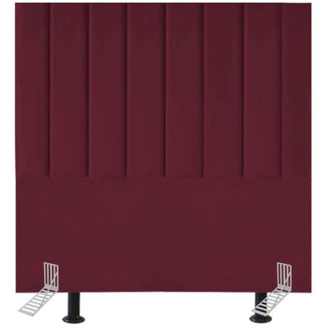 Cabeceira Estofada Cama Solteiro 100 Cm Lídia Suede e Frame Bordô