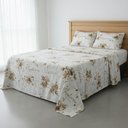 Ver imagem 2 de Jogo de Lençol Bella Casal 4 Peças Percal 200 Fios Estampado Floral - Rosas Vintage - 100% Polié
