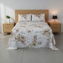 Ver imagem 3 de Jogo de Lençol Bella Casal 4 Peças Percal 200 Fios Estampado Floral - Rosas Vintage - 100% Polié