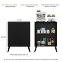 Ver imagem 4 de Aparador Buffet 2 Portas Retrô Veneza Multimóveis V3609 Preto Preto