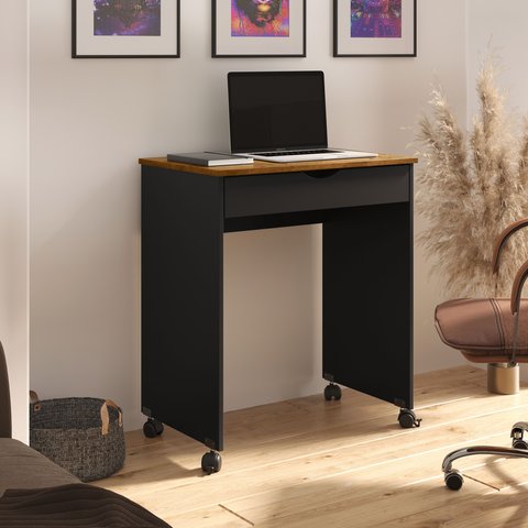 Mesa para Computador e Notebook Escrivaninha Vera - Cores - Comprar Moveis em Casa:preto / Freijo