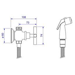 Ducha Higiênica com Registro e Derivação Duna Classica - Deca - 1