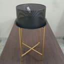 Ver imagem 3 de Mesa Lateral Canto Sala Home&co com Cachepo Metal Vaso Decorativo Planta 55x40x40cm Preto