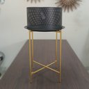 Ver imagem 5 de Mesa Lateral Canto Sala Home&co com Cachepo Metal Vaso Decorativo Planta 55x40x40cm Preto