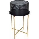 Ver imagem 1 de Mesa Lateral Canto Sala Home&co com Cachepo Metal Vaso Decorativo Planta 55x40x40cm Preto