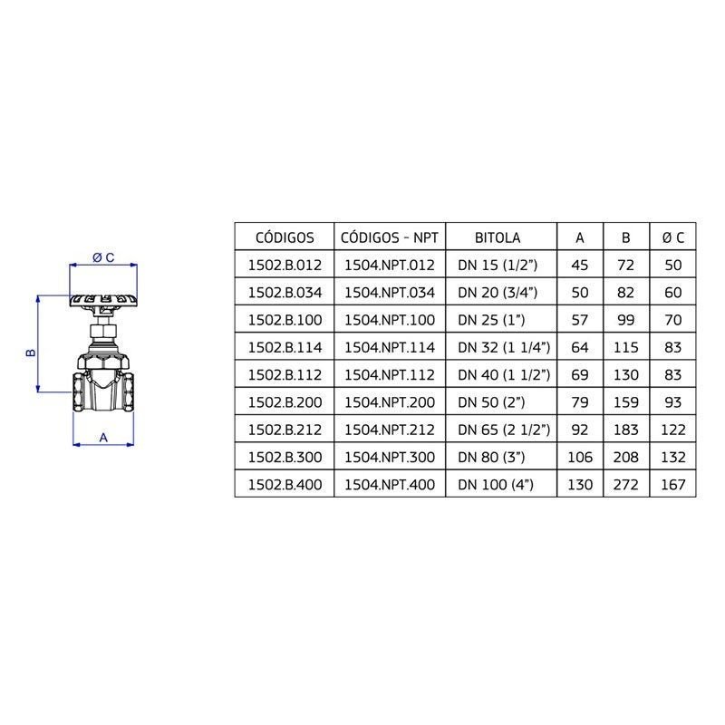 Registro de Gaveta para Uso Semi Industrial 1/2 - Deca 1502.b.012 - 2