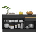 Ver imagem 4 de Balcão Cozinha Gabinete Pia 150cm com Rodapé 3 Portas 1 Gaveta Veneza Multimóveis V2107 Preto/dourad