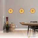 Ver imagem 4 de Arandela Eclipse Redonda Mainz Foskal Madeira 8w Led 3000k Luz Indireta Ip65 Externa Bivolt