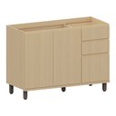 Ver imagem 1 de Balcão de Cozinha para Pia 100% MDF 3 Portas e 2 Gavetas sem Tampo 120cm Aura Luciane Móveis