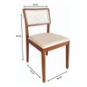 Kit 4 Cadeiras de Jantar Isa Estofada em Madeira Maciça Bz:bege/marrom/couro Sintético - 6