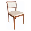 Ver imagem 4 de Kit 4 Cadeiras de Jantar Isa Estofada em Madeira Maciça Bz:bege/marrom/couro Sintético