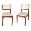 Ver imagem 2 de Kit 4 Cadeiras de Jantar Isa Estofada em Madeira Maciça Bz:bege/marrom/couro Sintético