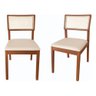 Kit 4 Cadeiras de Jantar Isa Estofada em Madeira Maciça Bz:bege/marrom/couro Sintético - 2
