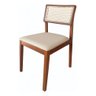 Kit 4 Cadeiras de Jantar Isa Estofada em Madeira Maciça Bz:bege/marrom/couro Sintético - 3