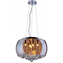 Pendente/Plafon em Vidro e Cristal Attractive Âmbar 50cm G9 - Lustre Design Moderno Sala/Quarto - 1