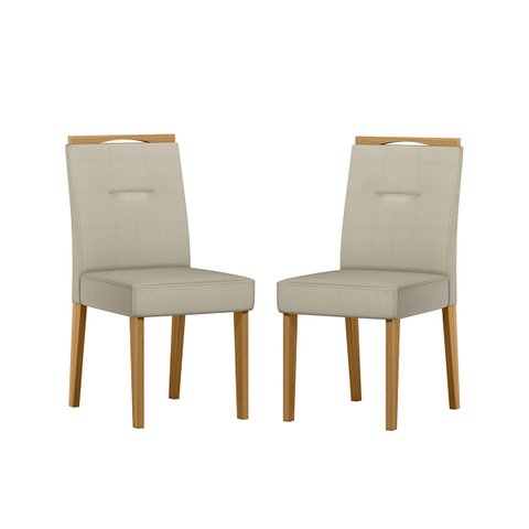 Kit 02 Cadeiras para Mesa de Jantar Estofada Lectus Luxo -new Ceval