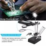 Lupa Suporte Estaçao Solda Garra 3 Lentes Leds Aumenta a Visao Consertos Reparos Placa Dessolda Leva - 7