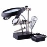 Lupa Suporte Estaçao Solda Garra 3 Lentes Leds Aumenta a Visao Consertos Reparos Placa Dessolda Leva - 5