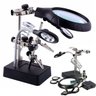 Lupa Suporte Estaçao Solda Garra 3 Lentes Leds Aumenta a Visao Consertos Reparos Placa Dessolda Leva - 1