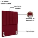 Ver imagem 4 de Cabeceira Solteiro 100 Cm com Frame Dalia Suede Vinho Artte