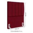 Ver imagem 3 de Cabeceira Solteiro 100 Cm com Frame Dalia Suede Vinho Artte