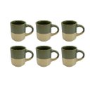 Ver imagem 1 de Conjunto 6 Xícaras de Café em Cerâmica Verde 100ml Es0004 Btc