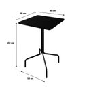 Ver imagem 3 de Mesa Bistrô Quadrada Barcelona 80cm Preto/Tx