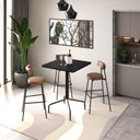 Ver imagem 2 de Mesa Bistrô Quadrada Barcelona 80cm Preto/Tx