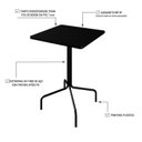Ver imagem 4 de Mesa Bistrô Quadrada Barcelona 80cm Preto/Tx