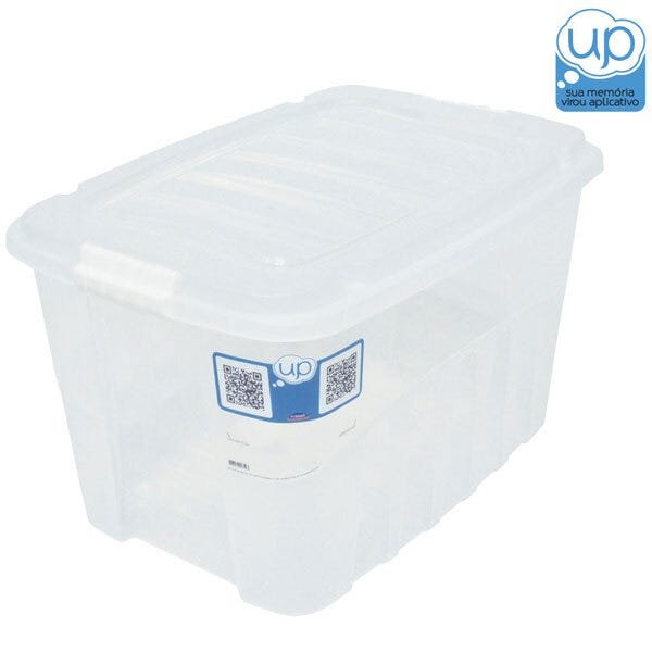 Caixa Plastica Multiuso Gran Box Baixa Incolor 13,7L Plasutil - 1