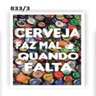 Porta Tampinhas Quadro Grande 30cm Cerveja Faz Mal Quando - 3