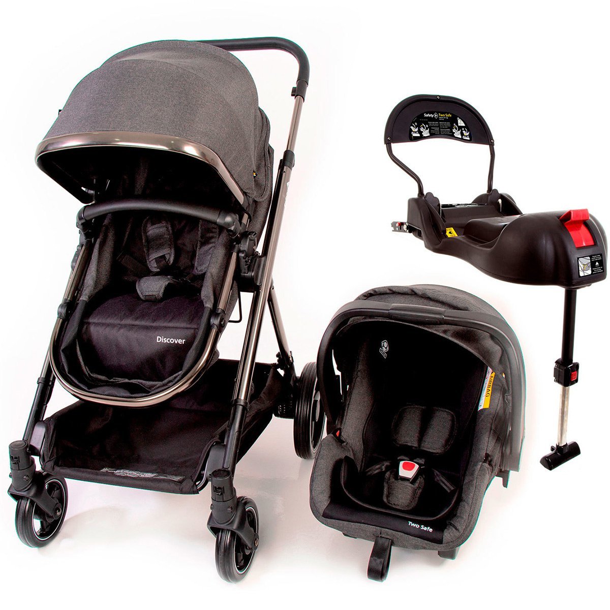 Carrinho de Bebê Travel System 3 em 1 Discover Trio 0 meses a 15kg Bebê ...