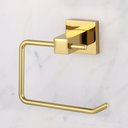 Ver imagem 3 de Porta Papel Higienico Papeleira Dourado Brilhante Quadrado Luxo