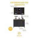 Ver imagem 2 de Armário de Cozinha Modulada Compacta Nara MDF 120cm 6 Portas 2 Gavetas Chumbo Fidelita Móveis