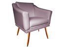 Ver imagem 2 de Poltrona Decorativa Agatha Suede Rosê Pés Madeira Mz Decor