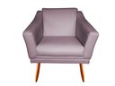 Ver imagem 1 de Poltrona Decorativa Agatha Suede Rosê Pés Madeira Mz Decor
