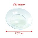 Ver imagem 2 de Kit Jogo Prato Fundo Transparente em Vidro 8 Peças 22,5cm