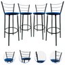 Kit 4 Banquetas Alta Preta Cozinha Gourmet Americana Balcão:azul - 1